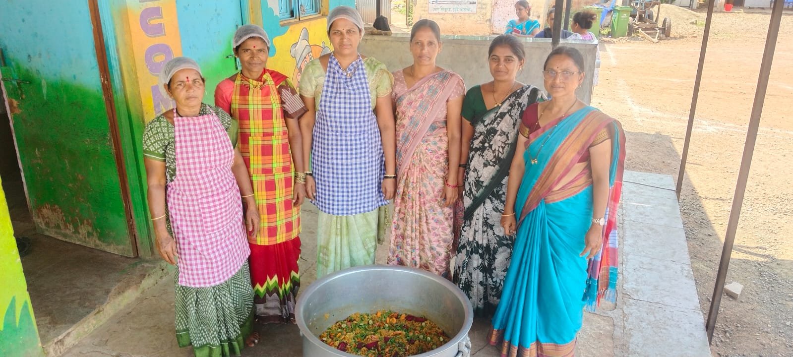 Mid-day meal being cooked at school
